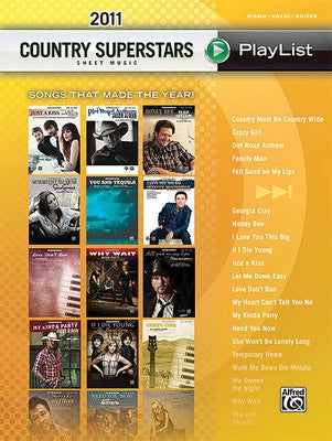 2011 COUNTRY SUPERSTARS SHEET MUSIC PLAYLIST PVG
