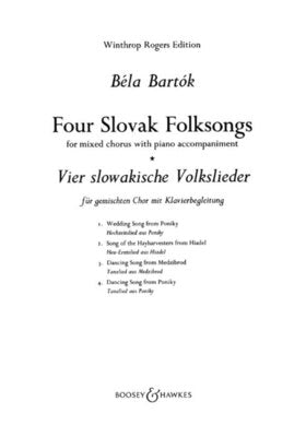 4 SLOVAK FOLK SONGS SATB AND PIANO
