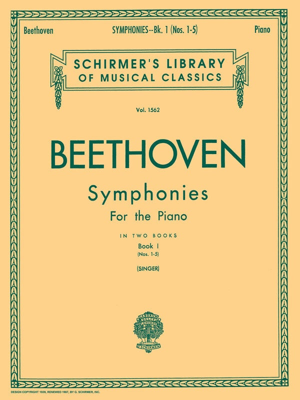 BEETHOVEN - SYMPHONIES BK 1 FOR PIANO