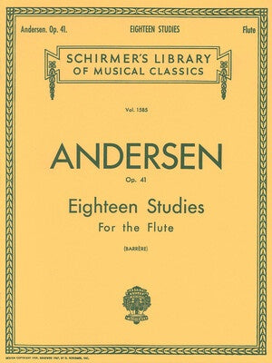ANDERSEN - 18 STUDIES OP 41 FOR FLUTE