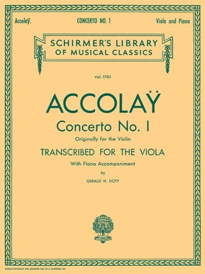 ACCOLAY - CONCERTO NO 1 VIOLA/PIANO