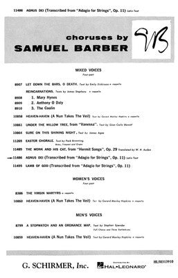 AGNUS DEI FROM ADAGIO FOR STRINGS OP 11 SATB