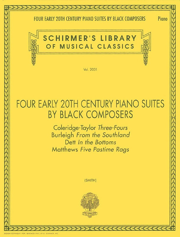 4 EARLY 20TH CENTRY PIANO PIECES BY BLACK COMPOSERS