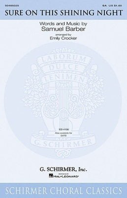 BARBER - SURE ON THIS SHINING NIGHT SATB