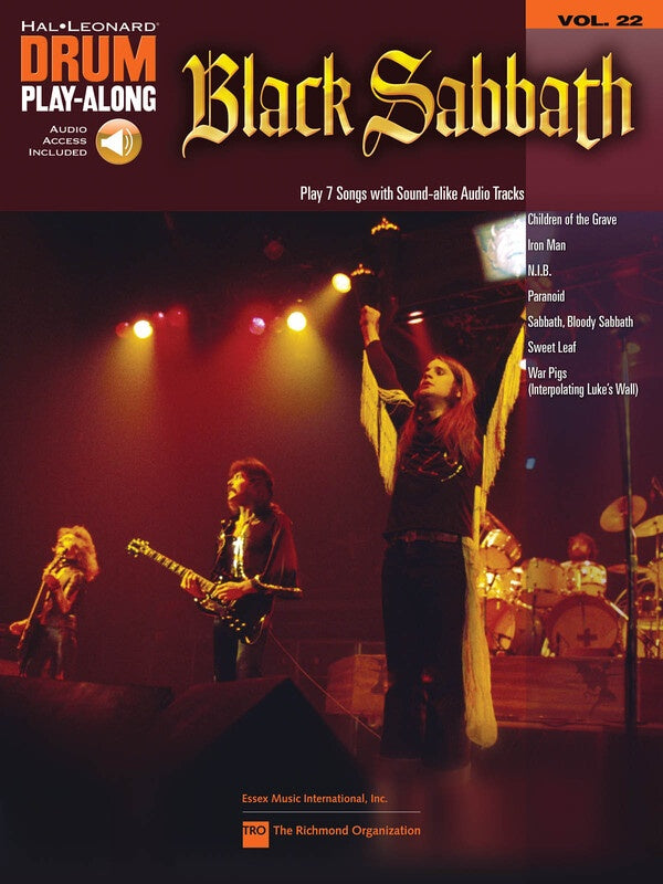 BLACK SABBATH DRUM PLAYALONG V22 BK/OLA