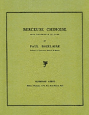 BAZELAIRE - BERCEUSE CHINOISE OP 115 CELLO/PIANO