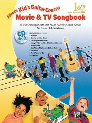 ALFREDS KIDS GUITAR COURSE MOVIE & TV SGBK 1 & 2 BK/CD