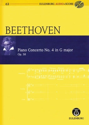 BEETHOVEN - PIANO CONCERTO NO 4 OP 58 STUDY SCORE BK/CD