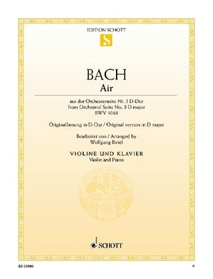BACH - AIR FROM ORCHESTRAL SUITE NO 3 BWV 1068 VIOLIN/PIANO