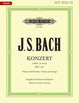 BACH - CONCERTO NO 1 A MINOR BWV 1041 FOR VIOLIN/PIANO