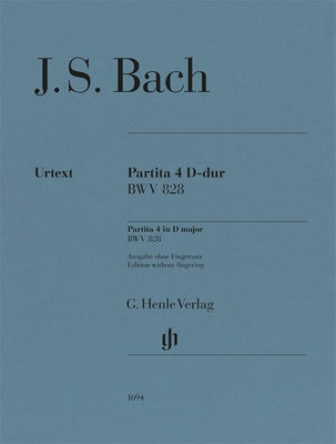 BACH - PARTITA NO 4 D MAJOR BWV 828 PIANO WITHOUT FINGERING