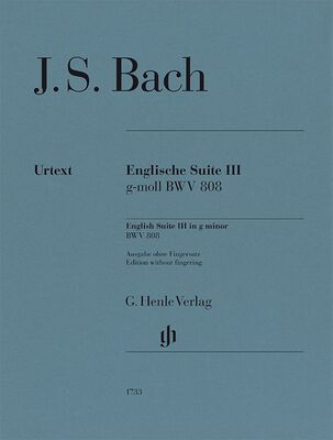 BACH - ENGLISH SUITE NO 3 G MINOR BWV 808 PIANO NO FINGERING
