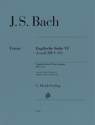 BACH - ENGLISH SUITE NO 6 D MINOR BWV 811 PIANO NO FINGERING