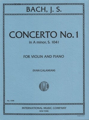 BACH - CONCERTO BWV 1041 A MIN VIOLIN/PIANO ED GALAMIAN