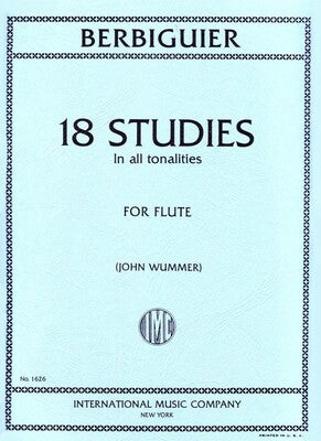 BERBIGUIER - 18 STUDIES TONALITIES FLUTE