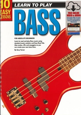 10 EASY LESSONS LEARN TO PLAY BASS BK/OLM