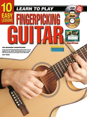 10 EASY LESSONS LEARN TO PLAY FINGERPICKING GUITAR BK/OLM