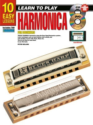 10 EASY LESSONS LEARN TO PLAY HARMONICA BK/OLM