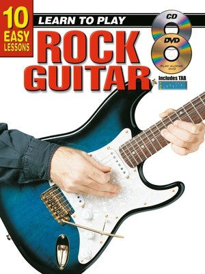 10 EASY LESSONS LEARN TO PLAY ROCK GUITAR BK/OLM