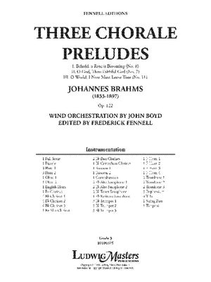3 CHORALE PRELUDES OP 122 FOR CONCERT BAND CB3 FULL SCORE