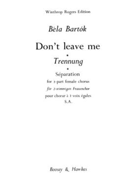 BARTOK - DONT LEAVE ME SA