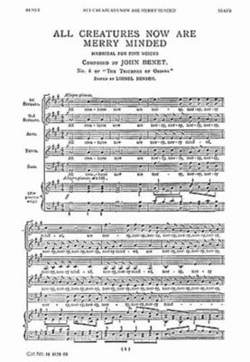 BENET - ALL CREATURES NOW ARE MERRY MINDED SSATB
