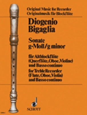 BIGAGLIA - SONATA G MINOR FOR TREBLE RECORDER/PIANO