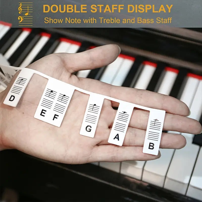 Piano Notes Silicone Strip - Removable Note Label for Piano/Keyboard (Fits both 88 & 61 Keys)