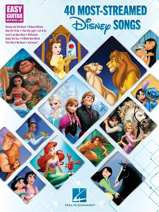 40 MOST STREAMED DISNEY SONGS EASY GUITAR NOTES & TAB