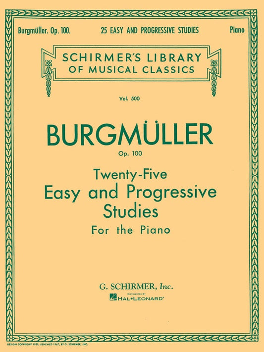 BURGMULLER - 25 STUDIES OP 100 FOR PIANO