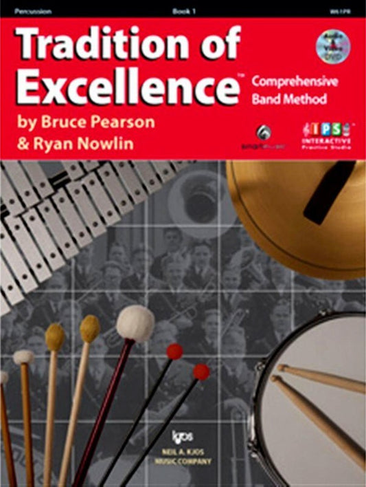 TRADITION OF EXCELLENCE BK 1 PERCUSSION BK/DVD