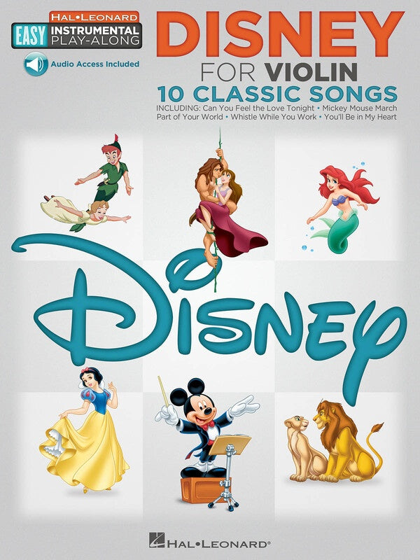 DISNEY FOR VIOLIN EASY INSTRUMENTAL PLAYALONG BK/OLA