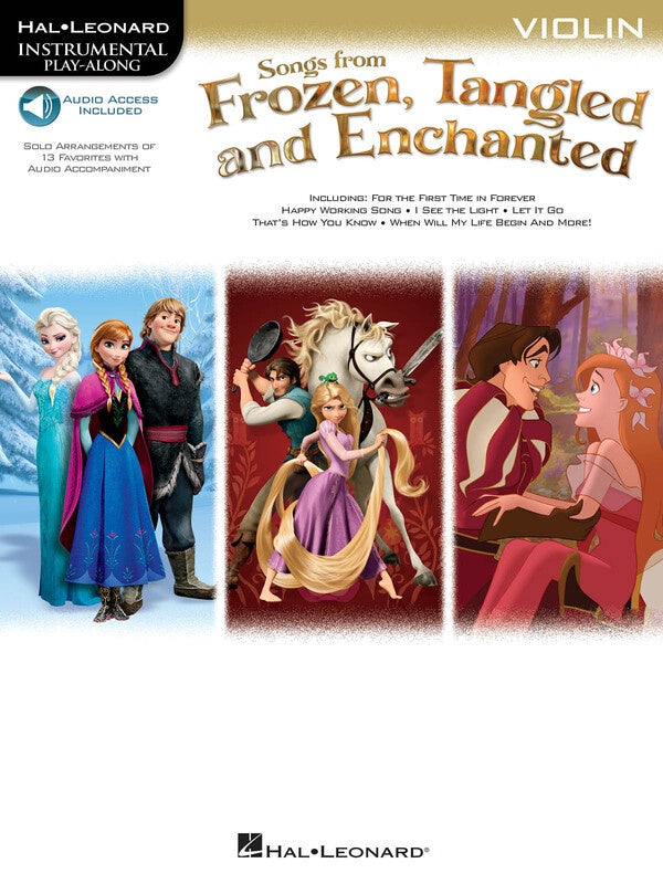 SONGS FROM FROZEN TANGLED & ENCHANTED VIOLIN BK/OLA