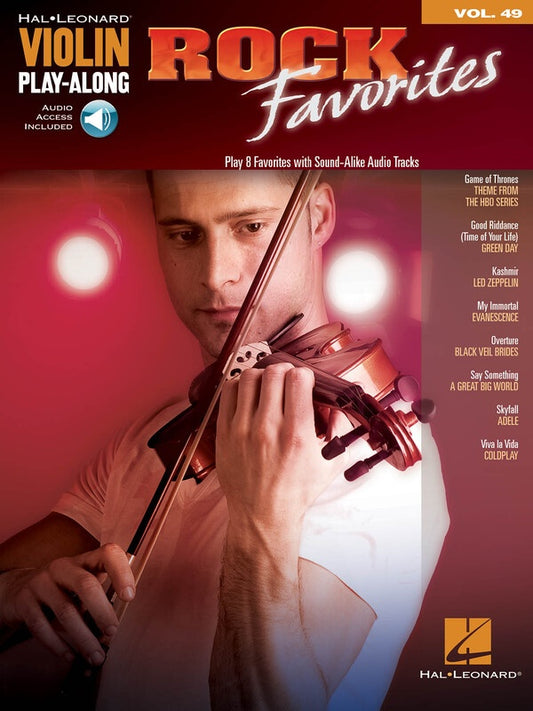 ROCK FAVORITES VIOLIN PLAYALONG V49 BK/OLA