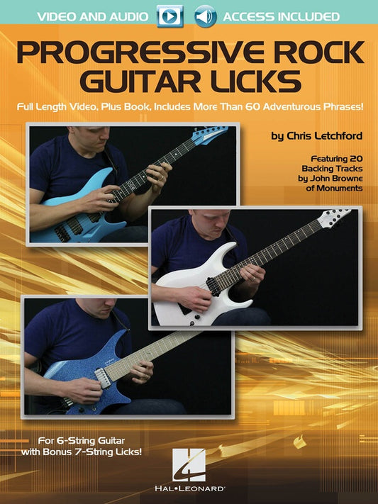 PROGRESSIVE ROCK GUITAR LICKS BK/OLM