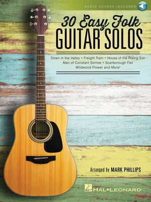 30 EASY FOLK GUITAR SOLOS BK/OLA