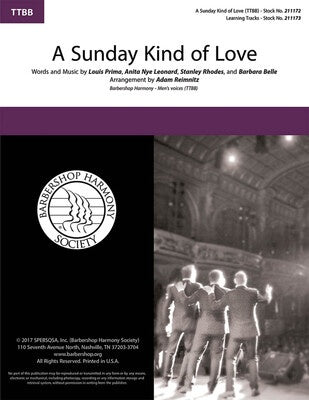 A SUNDAY KIND OF LOVE TTBB A CAPPELLA