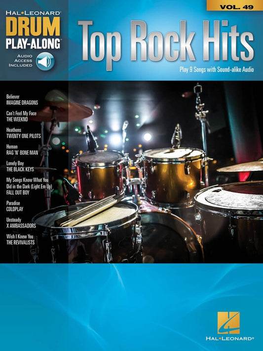 TOP ROCK HITS DRUM PLAYALONG V49 BK/OLA