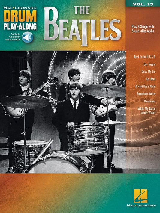 THE BEATLES DRUM PLAYALONG V15 BK/OLA