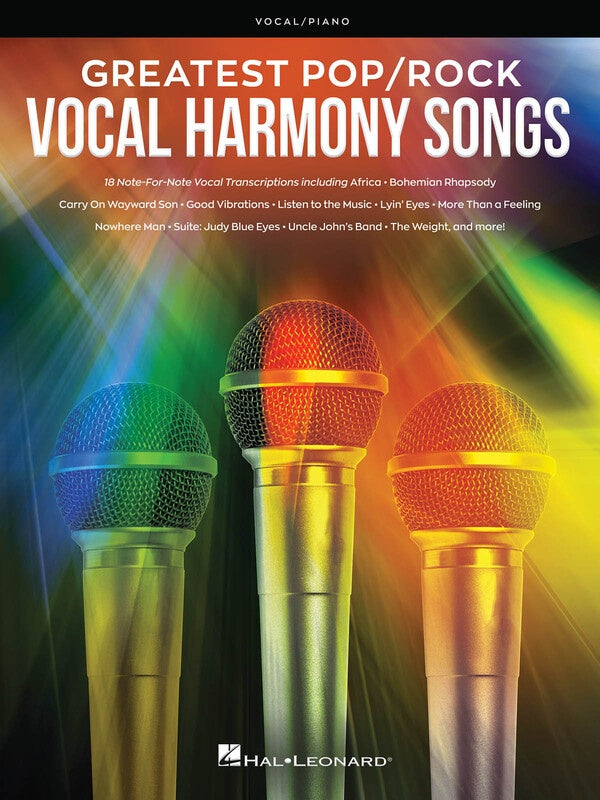 GREATEST POP/ROCK VOCAL HARMONY SONGS VOCAL/PIANO