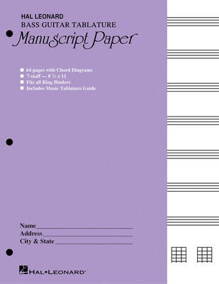 BASS GUITAR MANUSCRIPT PAPER TAB