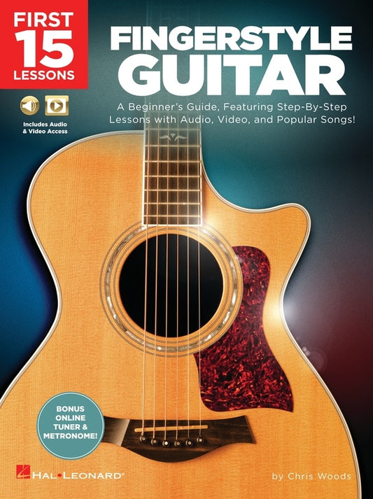 FIRST 15 LESSONS FINGERSTYLE GUITAR BK/OLM