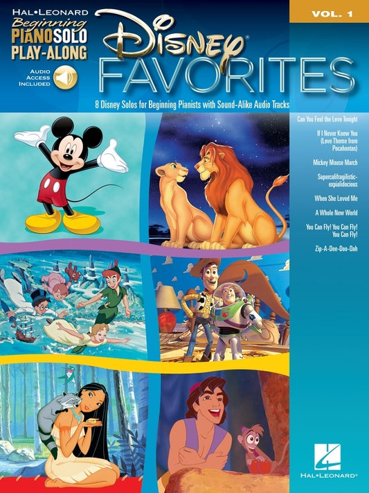 DISNEY FAVORITES BEGINNING PIANO PLAYALONG V1 BK/OLA