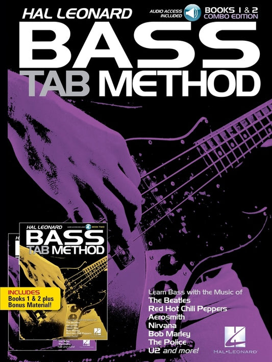 HAL LEONARD BASS TAB METHOD COMBO EDITION 1/2 BK/OLA