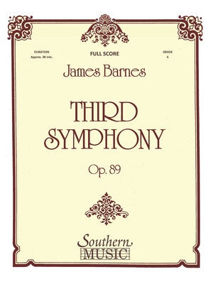 BARNES - THIRD SYMPHONY OP 89 CB5 OVERSIZED SCORE (POD)