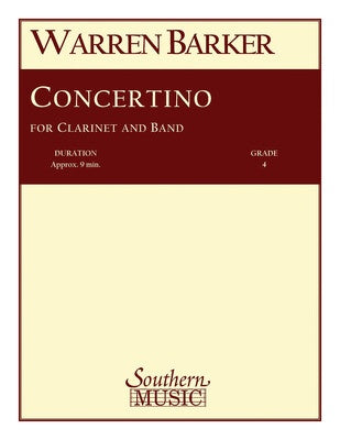 BARKER - CONCERTINO FOR CLARINET AND BAND SC/PTS (POD)