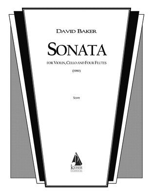 BAKER - SONATA FOR VIOLIN/CELLO/4 FLUTES FULL SCORE (POD)