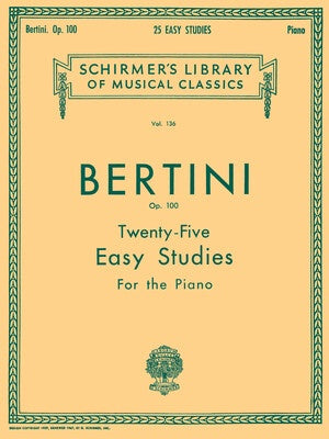 BERTINI - 25 EASY STUDIES OP 100 FOR PIANO