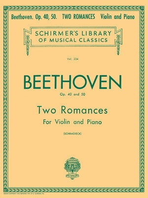 BEETHOVEN - 2 ROMANCES OP 40 & 50 VIOLIN/PIANO