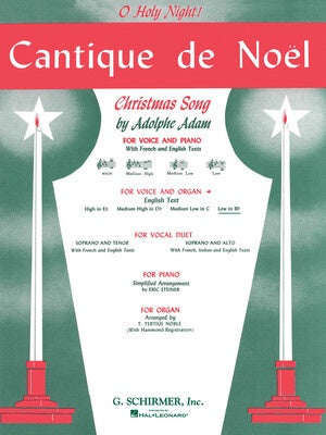ADAM - CANTIQUE DE NOEL LOW VOICE IN B FLAT/ORGAN